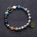 Pulsera Doce Constelaciones Azul San Letras Plata Antigua Piedra Volcánica