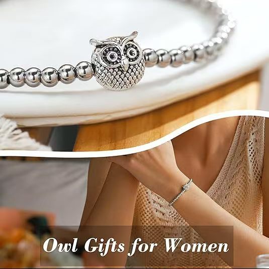Damen Eulen Armband Englische Segenskarte