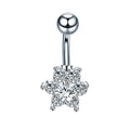 Anillo de ombligo de diamante de acero inoxidable para el cuerpo