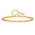 Pulsera hecha a mano de acero inoxidable dorada, de estilo minoritario que combina con todo
