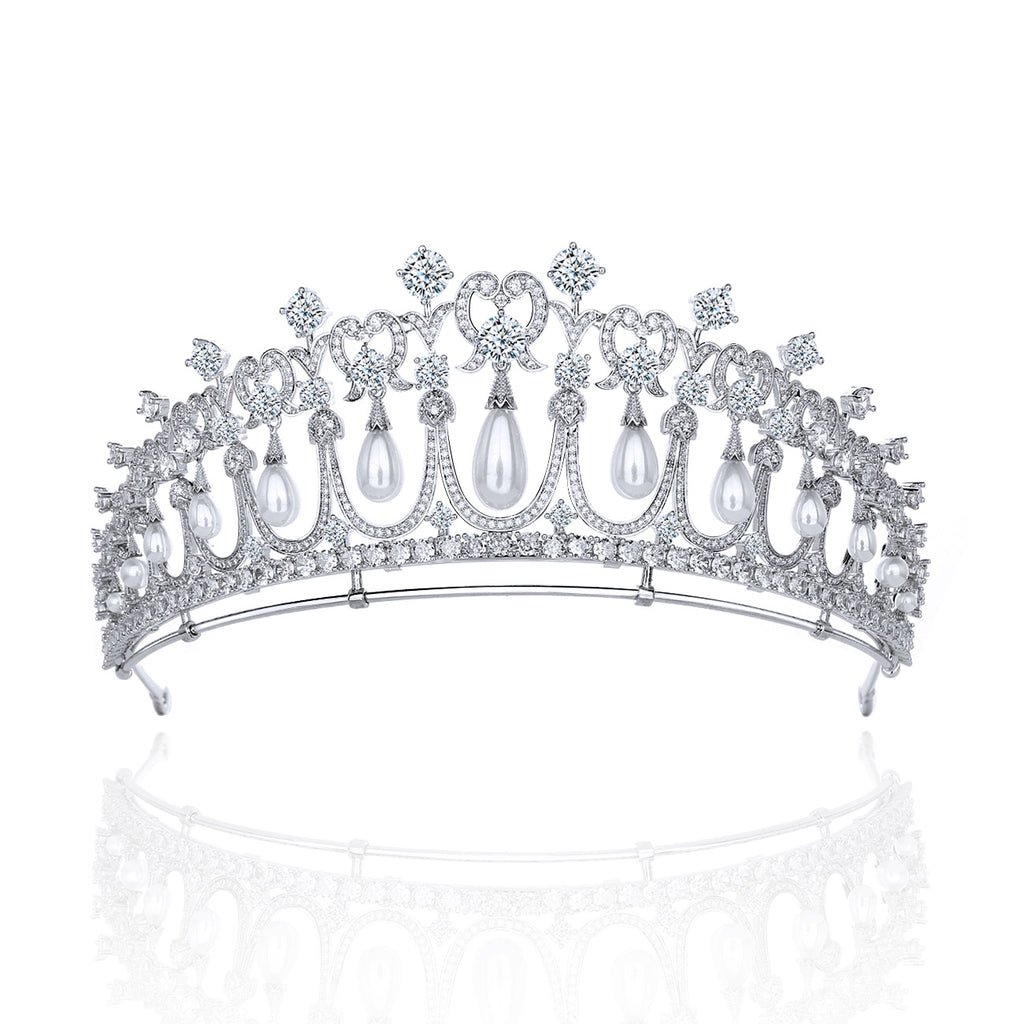 Haarschmuck Braut Hochzeit Zirkon Krone Perlen Tränen Hochzeit Tiara