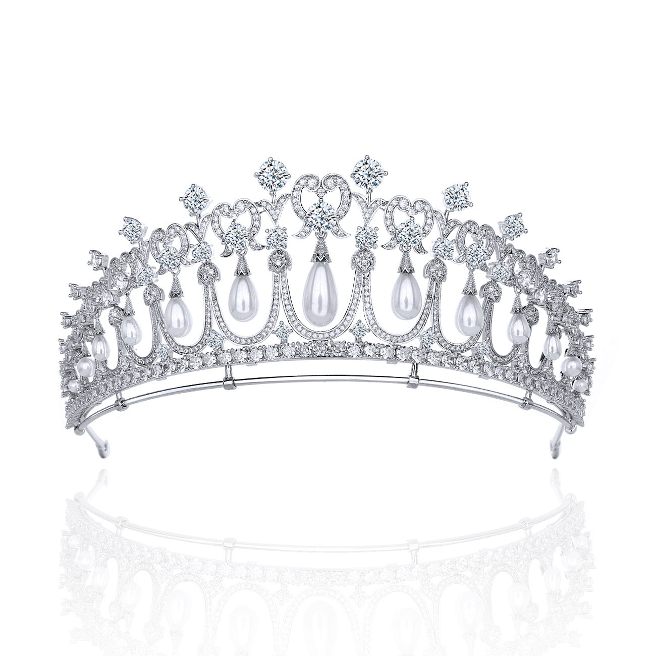 Haarschmuck Braut Hochzeit Zirkon Krone Perlen Tränen Hochzeit Tiara