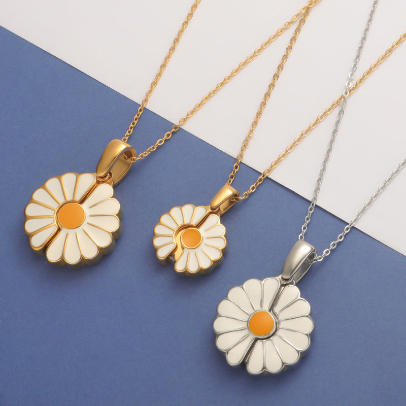 Spiegelglanz-Edelstahl-Sonnenblumen-Schmuckzubehör mit Lasergravur-Anhänger