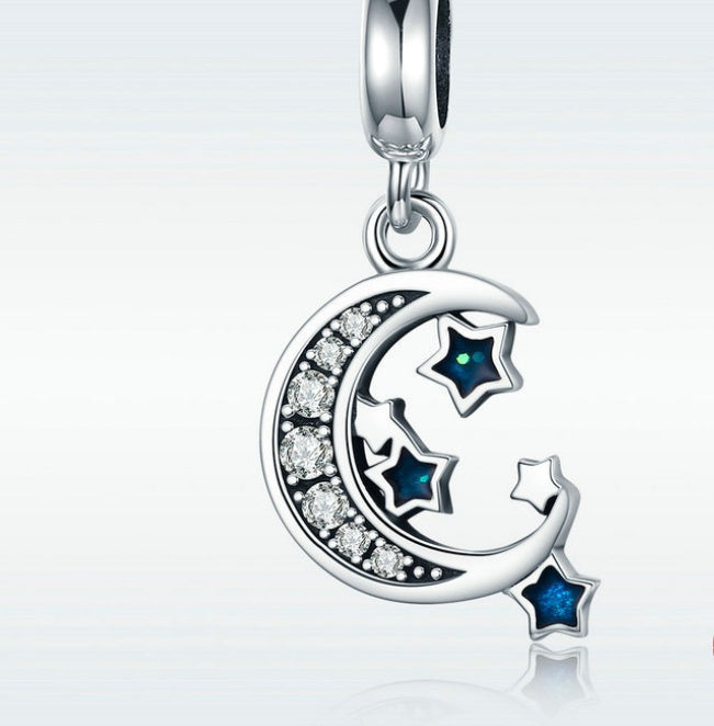 S925 Sterling Silber Stern-Anhänger Pixel DIY Silberarmband Halsketten-Accessoire SCC639