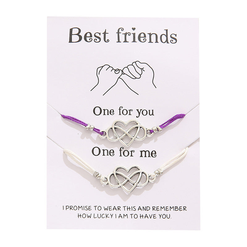 Grenzüberschreitendes meistverkauftes Best-Friendship-Kartenarmband, einfaches Persönlichkeits-Liebes-8-Zeichen-Paararmband-Schmuck