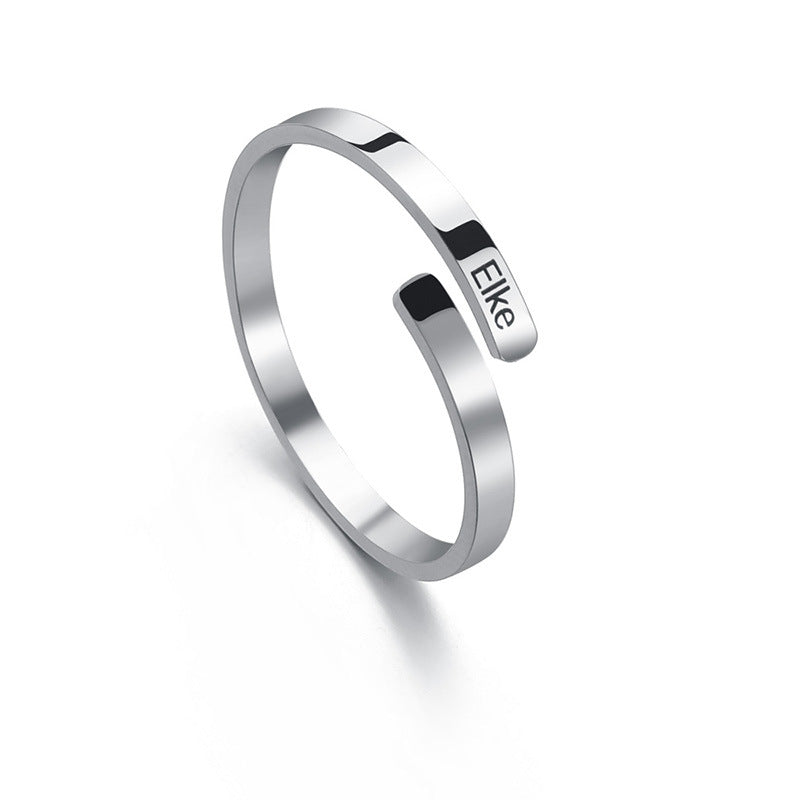 Glänzender schlichter Ring Titanstahlring Damen