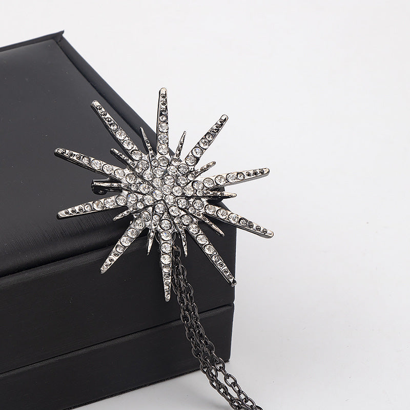 Vintage Helios Brosche Mode Voll Strass Herren