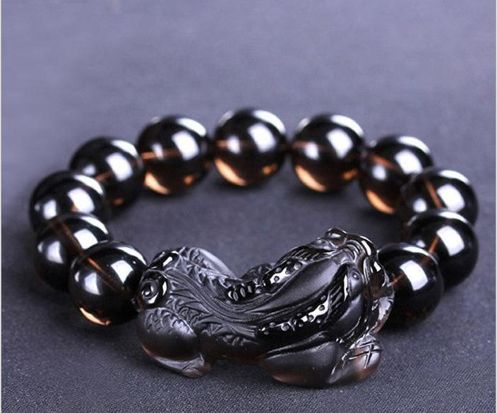 Kaiguang Natürliches Eis-Arten-Schwarz-Anthrazit-Himbeerarmband Große mattierte Zapfen-Himbeer-Handschnur mit Herren-Handschnur