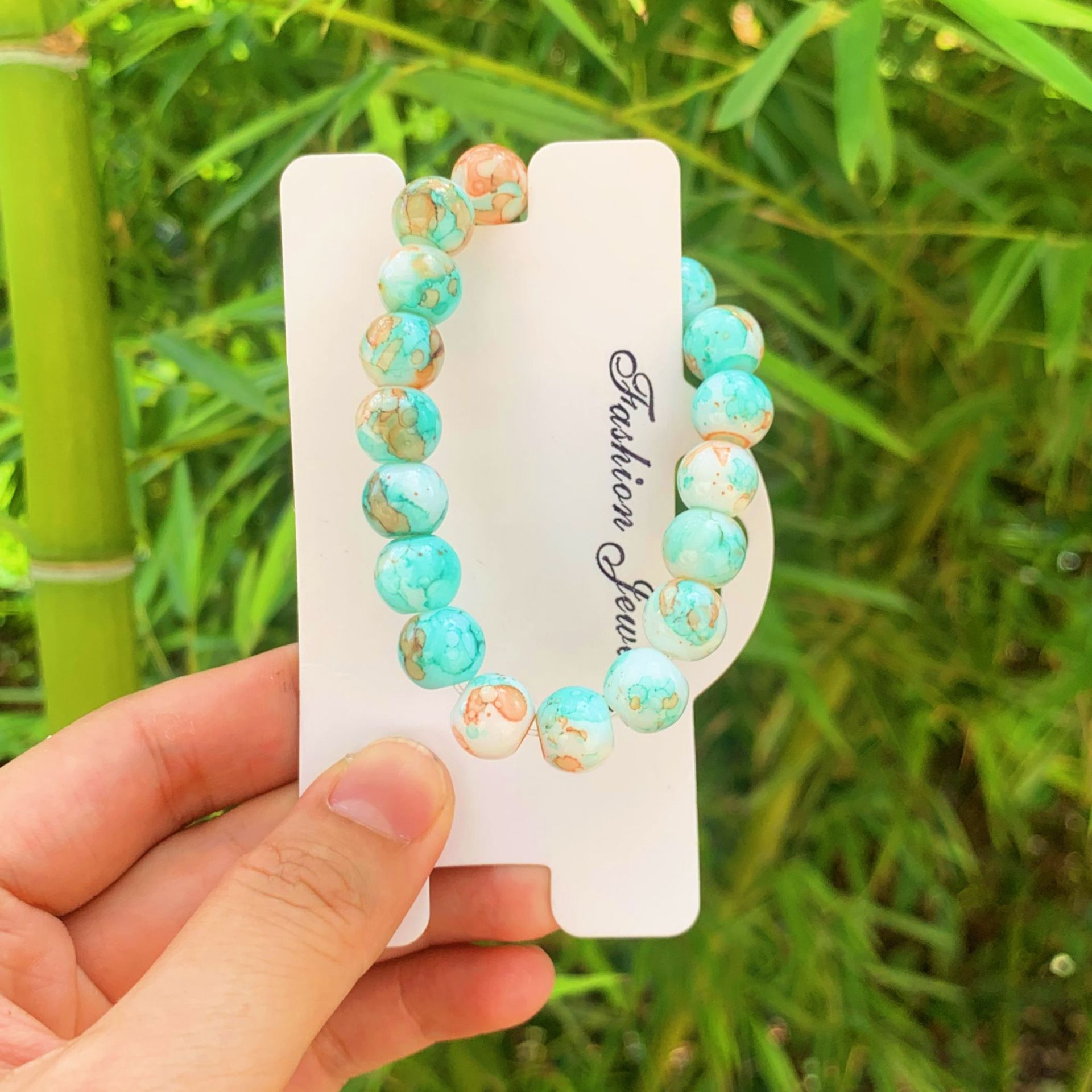 Glass Bracelet Ceramic Bracelet Blue And White Porcelain Gift Box