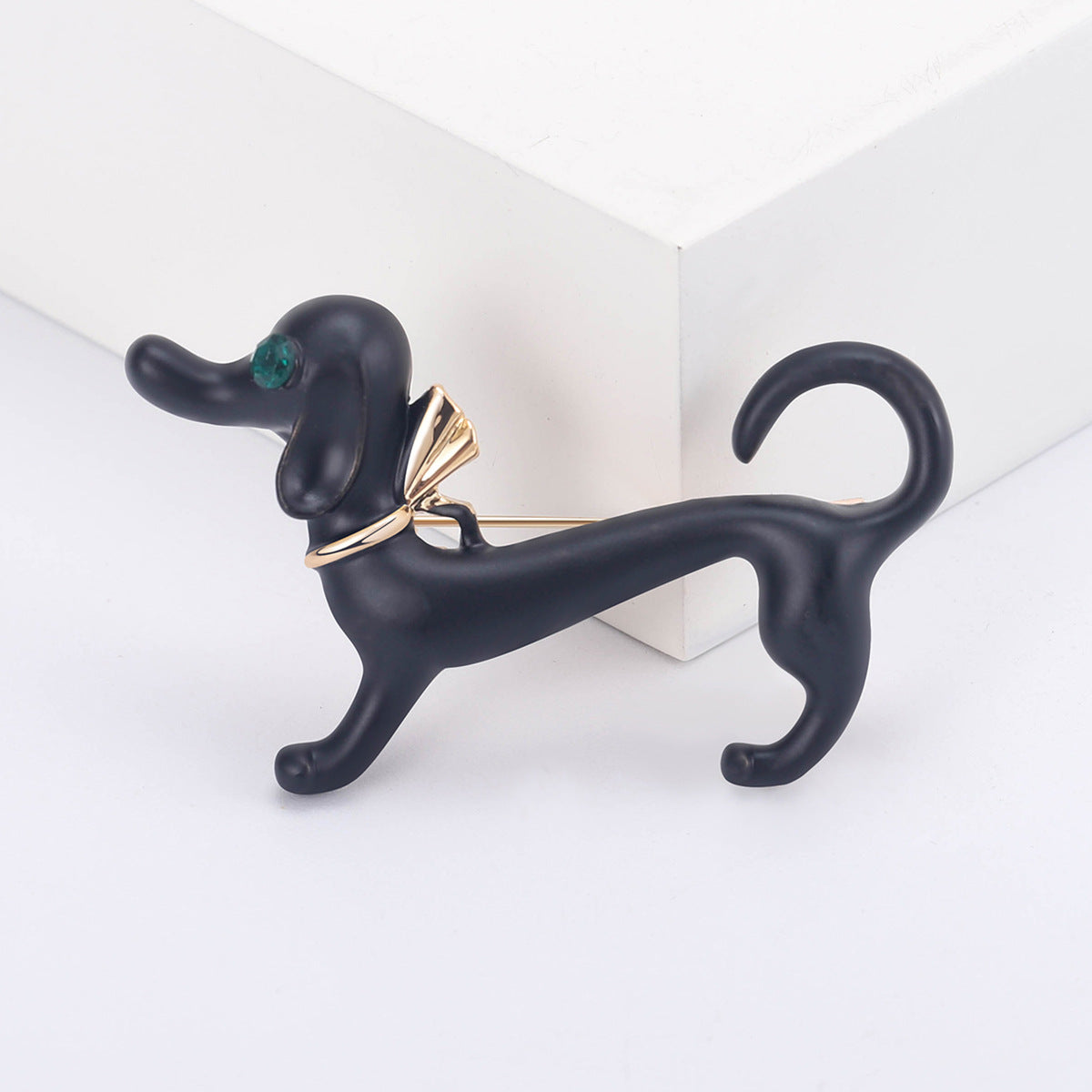Niedliche tropfende Ölwursthund-Tiermotiv-Anstecknadel im einfachen Stil, Brosche, Ornament