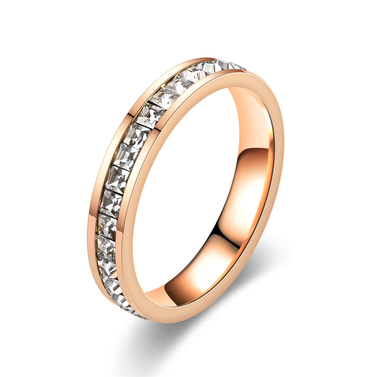 Kleiner quadratischer Diamant-Vollmond-Sternenring