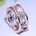Diamant Glücksblume Rankenblätter Geburtstagsgeschenk Braut Verlobungsring Verlobungsring