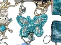 Home Fashion Simple Two-color Butterfly Shape Flannel Hot Drilling Handbag Pendant