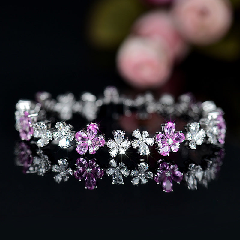 Zirkon Kirschblüten Mode Bankett Armband