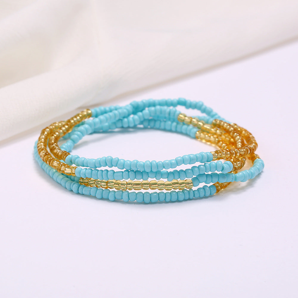 Women's Colorful Beaded Elastic Waist Chain