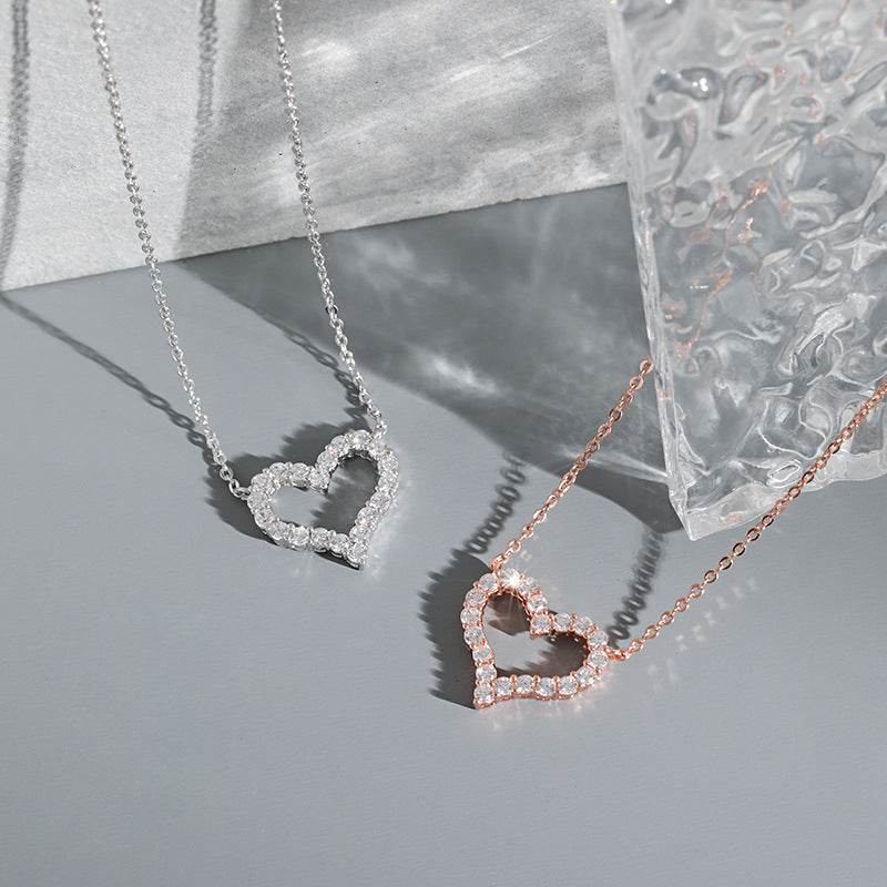 Collar con corazón de melocotón japonés a juego, oro rosa, estilo sencillo, moda exquisita, para mujer
