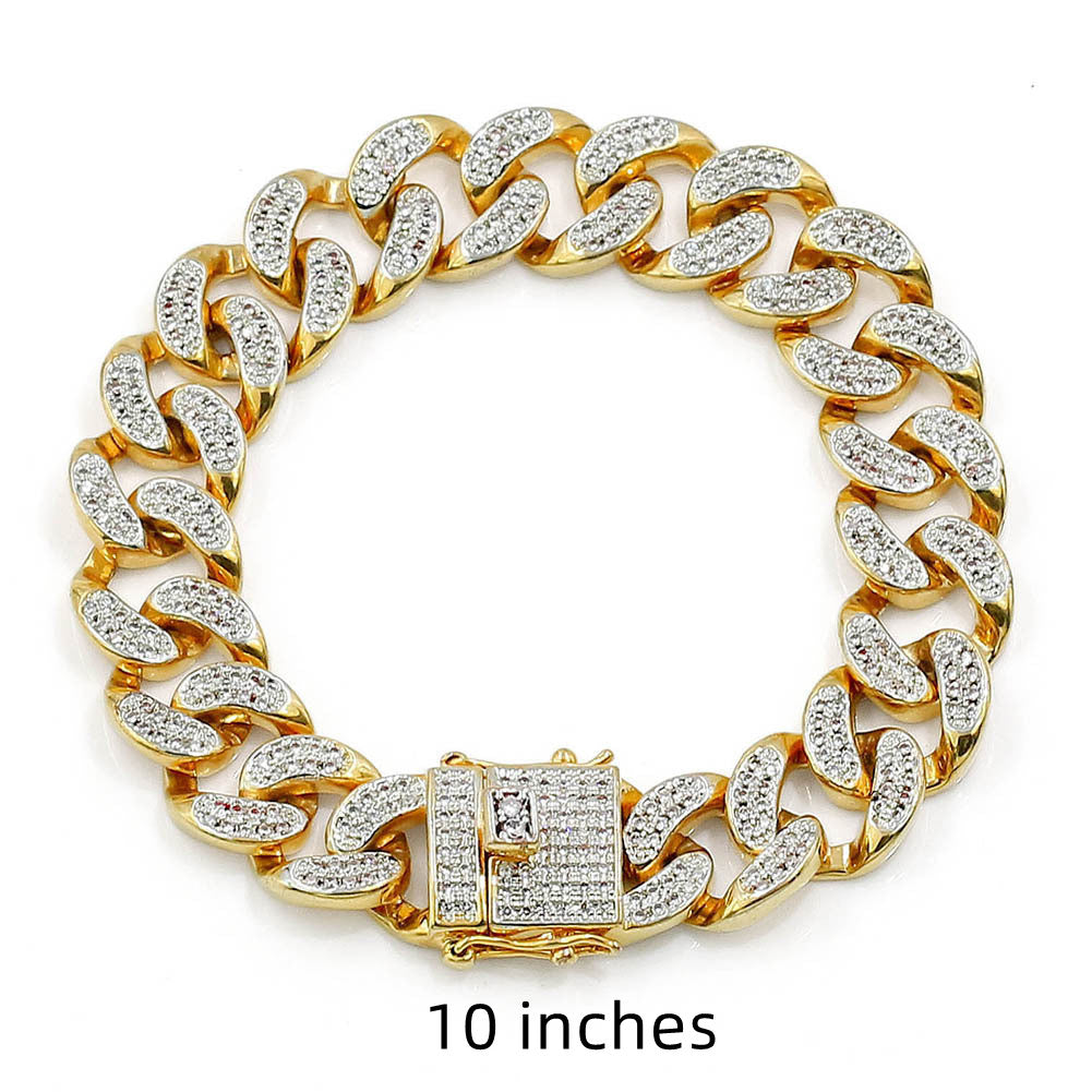 Amazon grenzüberschreitende europäische und amerikanische Hip-Hop-Accessoires Herrenarmband Kubanische Kette