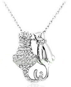Lovers Couple Cats Pendant Necklace