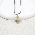 Glass Time Stone Butterfly Lace Flower Necklace