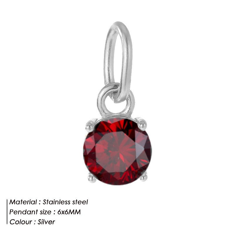 Ornament All-match Neue Edelstahl Runde Accessoires Diamant Damenanhänger
