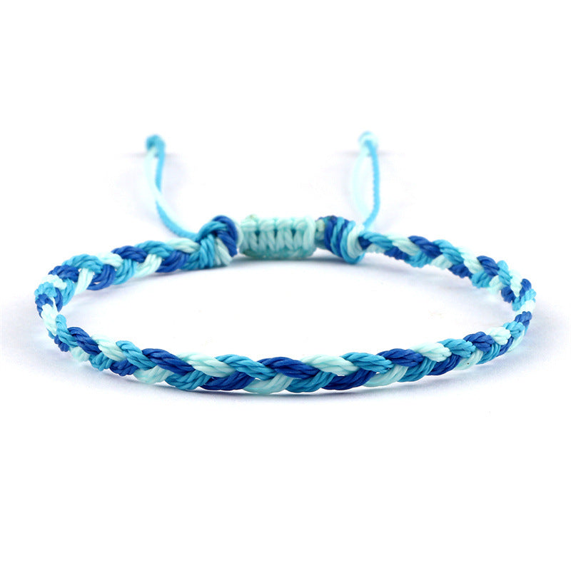 Cuerda de cera trenzada, correa de mano para manualidades, trenza de tres hilos con colores entrecruzados
