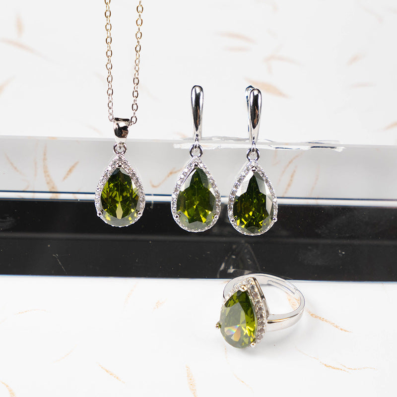 Tropfenförmiger Zirkon Nicht verblassendes Ornament Dreiteiliges Set