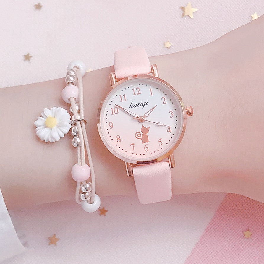 Reloj infantil de temperamento sencillo, estilo universitario, bosque salvaje