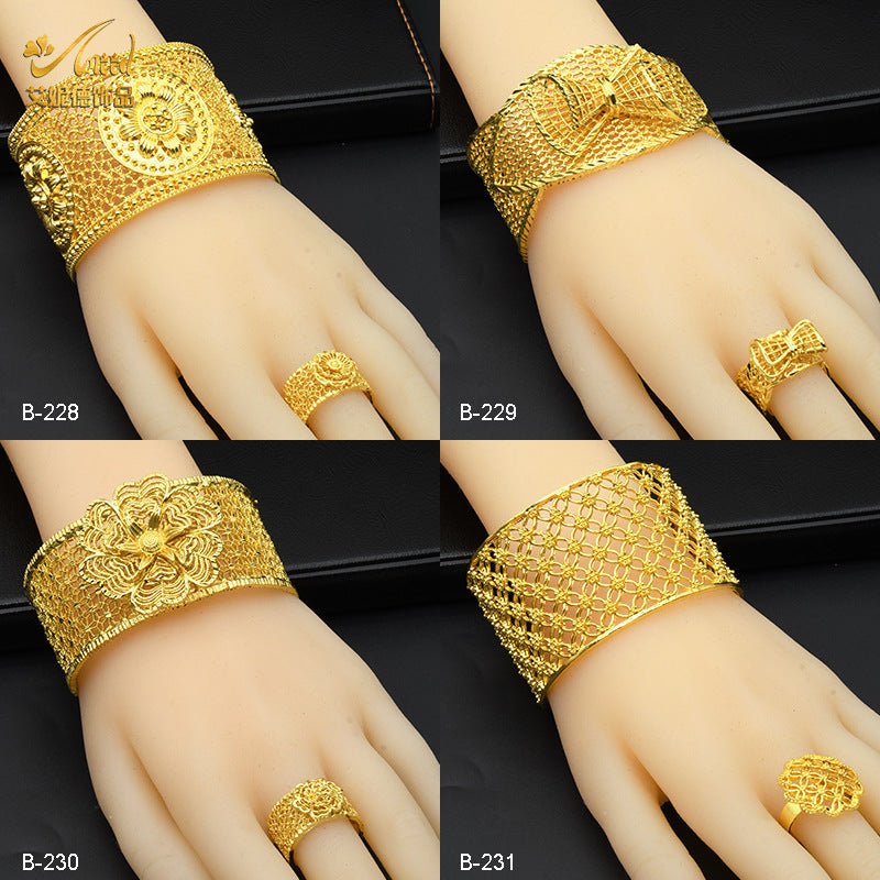 Adorno de Anillo de Pulsera de Oro Aluvial para Mujer