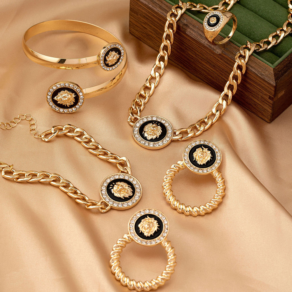 Kreativer Löwenkopf-Anzugschmuck für Damen