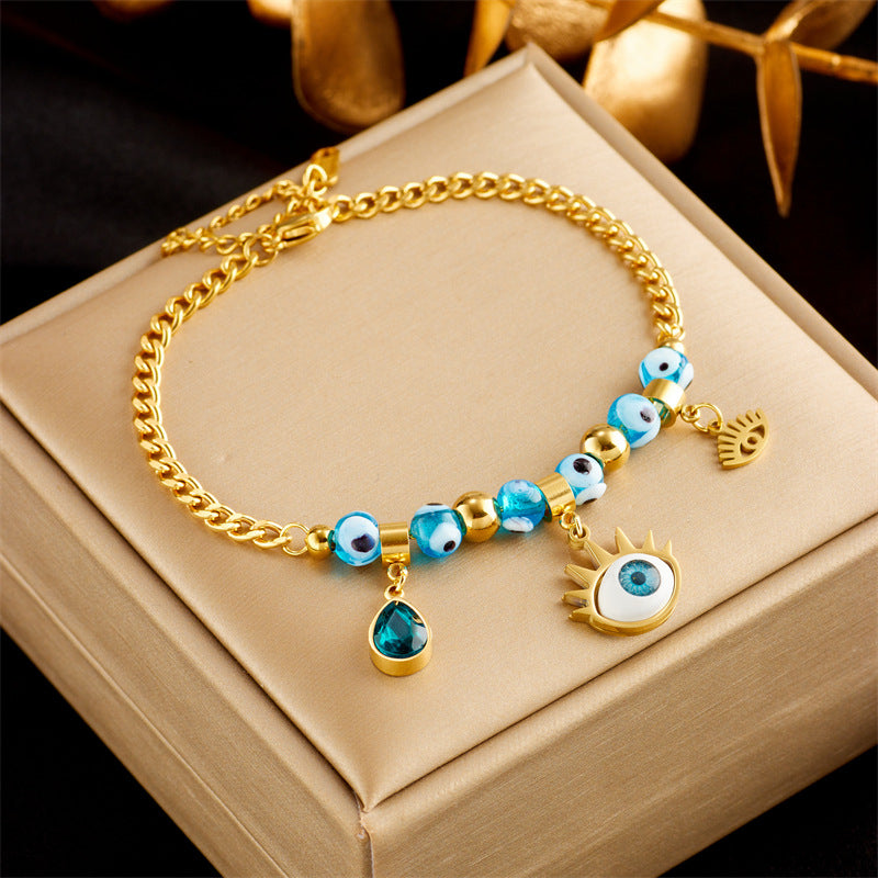 Pulsera de doble capa de moda punk chapada en oro de acero inoxidable para mujer, cadena de serpiente, joyería de lujo para fiesta