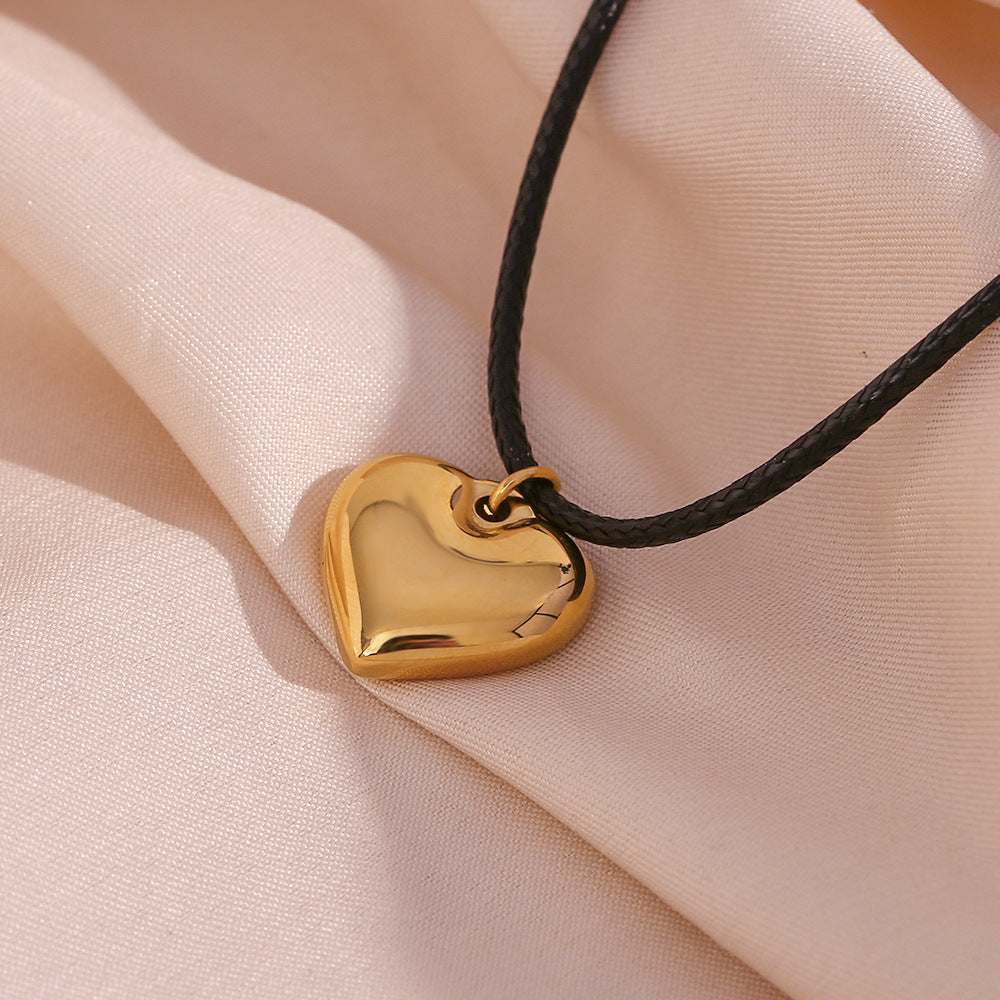 Modeschmuck Damen Edelstahl Seilkette Pfirsich Halskette