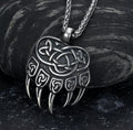 Asgard Crafted Handgefertigter Edelstahl Bärenpfoten-Anhänger mit Kette