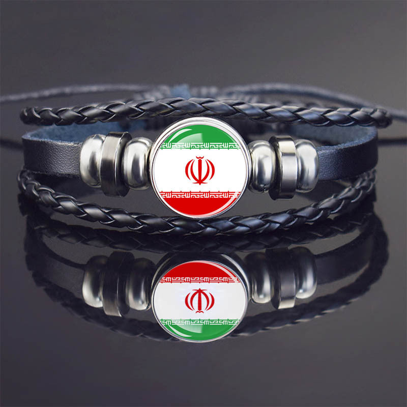 World Flag Bracelet Woven Twisted