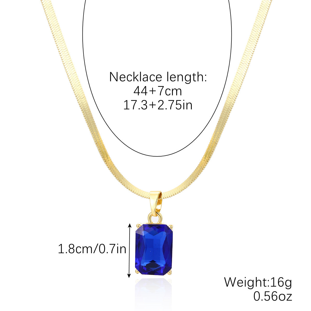 Women's Fashion Simple Color Crystal Pendant Love Necklace