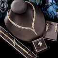 3A Zircon Jewelry Micro Set Full Crystal Necklace And Earrings 4 Piece Set For Weddings And Banquets