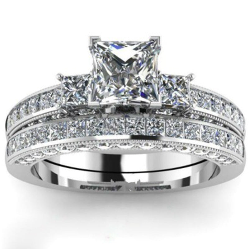 Kristall-Diamant-Ring, europäischer und amerikanischer beliebter Damen-Paar-Ring, Paar-Armband