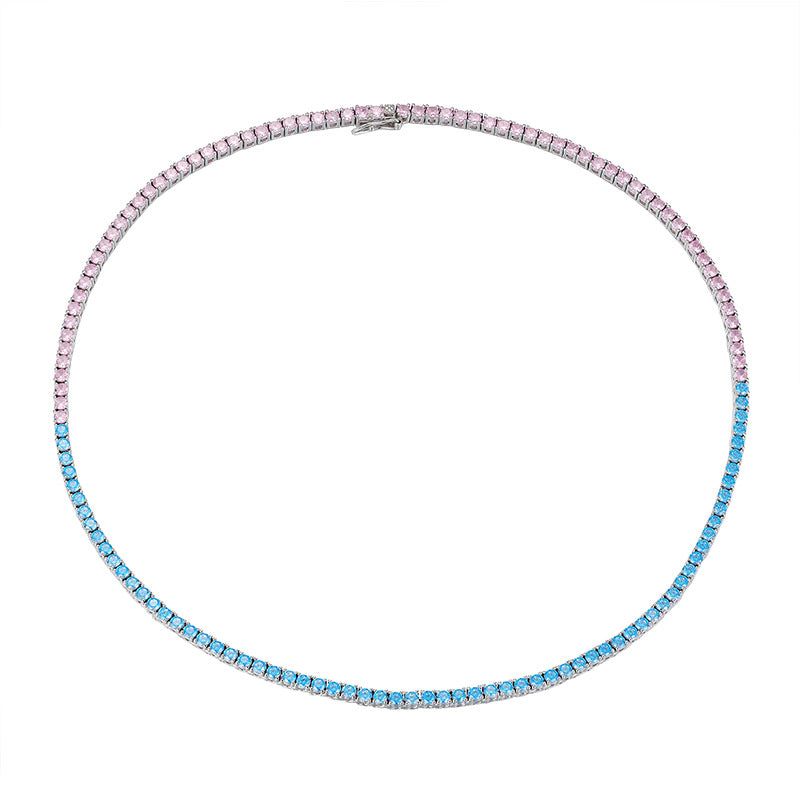 Tennis-Kette, vielseitige Accessoires, voller Diamanten, kubanische Kette