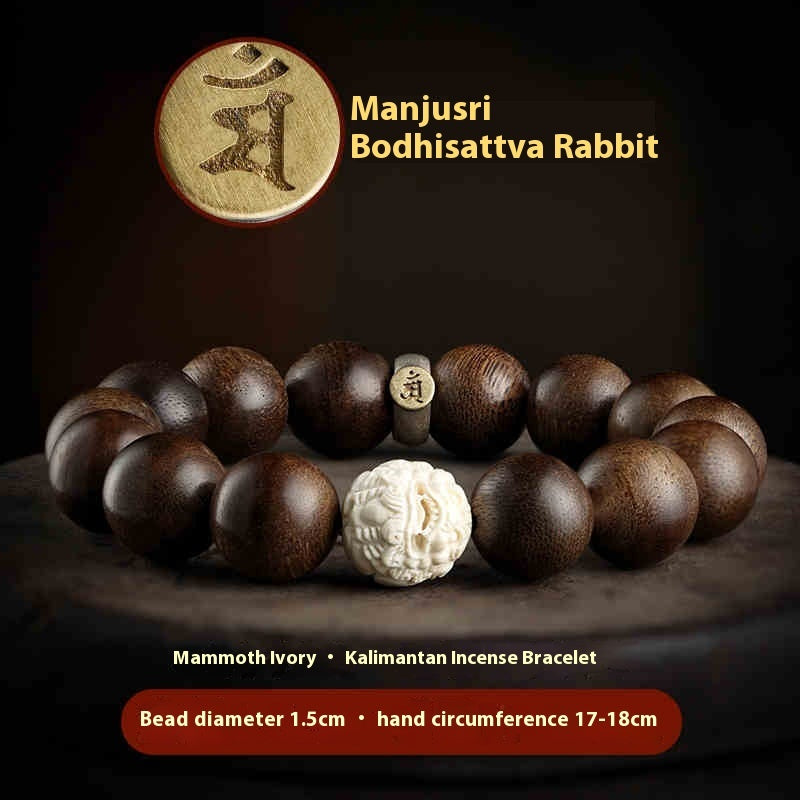 Pulsera de Agarwood Pulsera de Marfil de Mamut Buda para Mujer