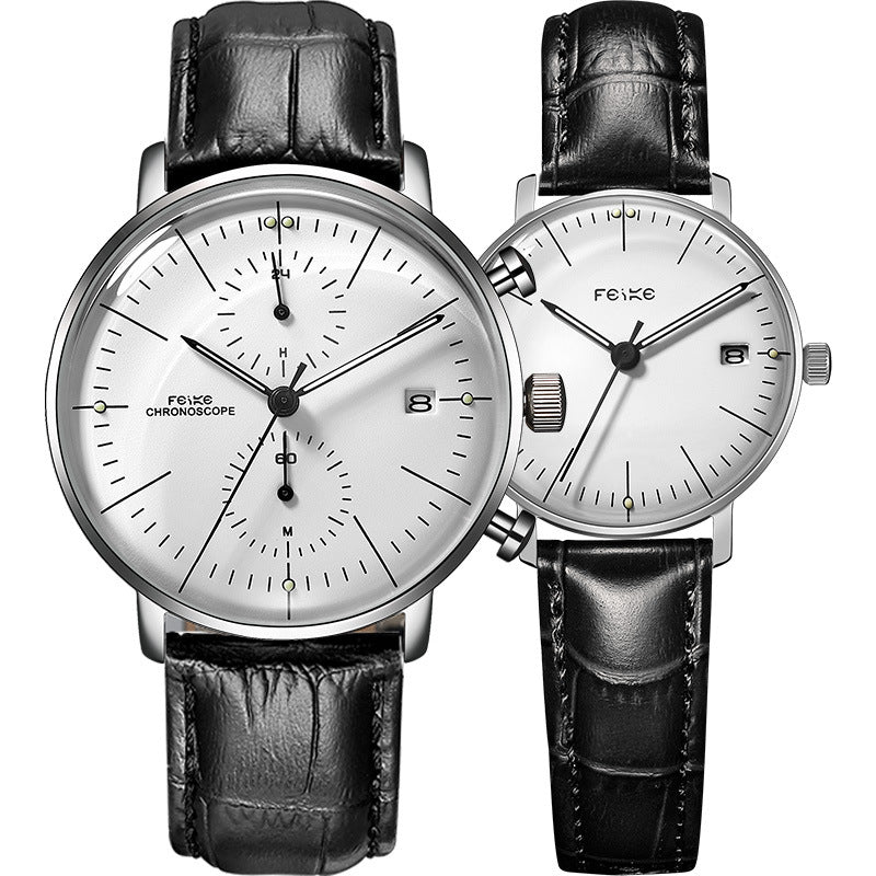 Herren- und Damenmode, schlichte, wasserdichte Gürtel-Armbanduhr