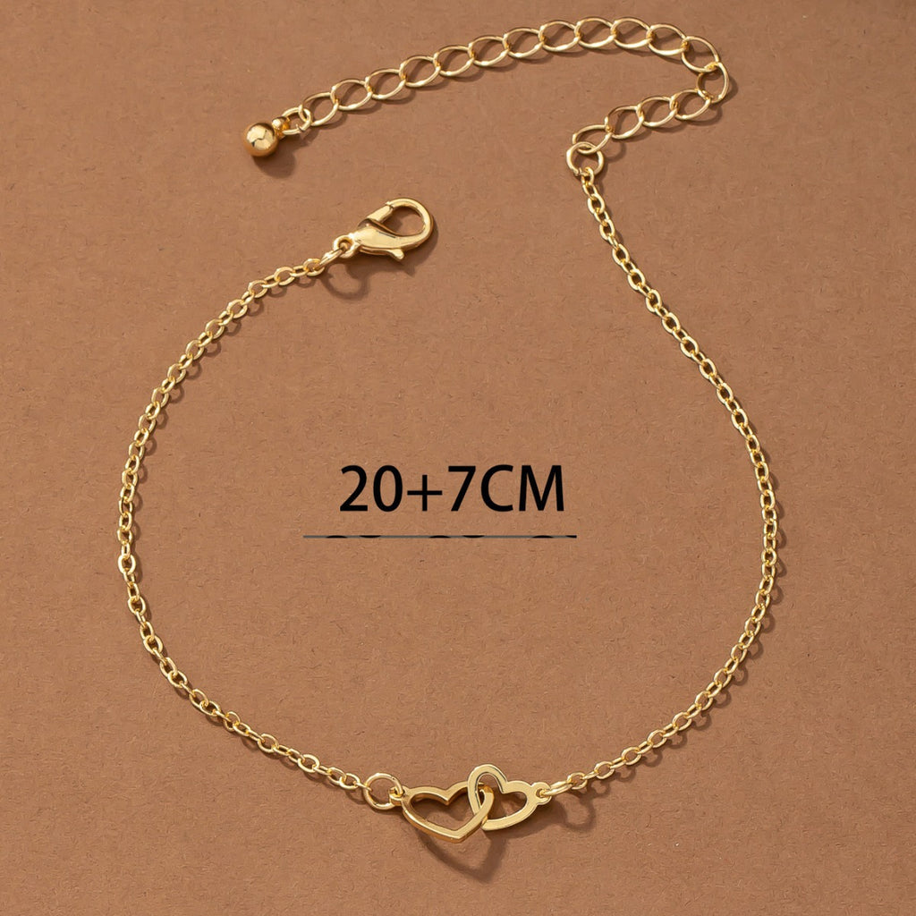 Tobillera de mujer de moda versátil con corazón
