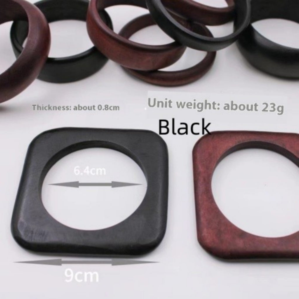 Square Bracelet Geometric Wooden Vintage