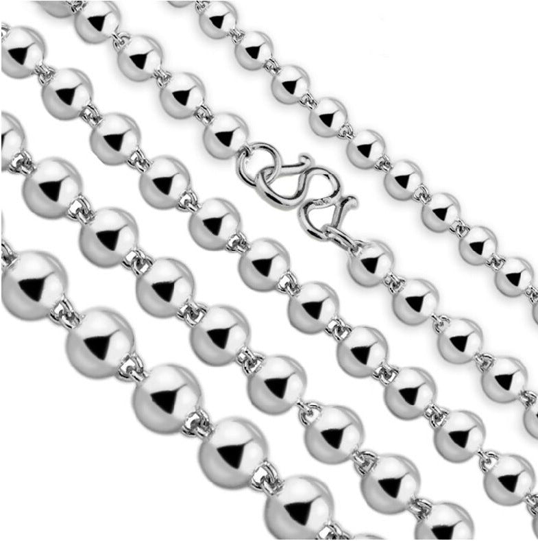 Runde Perlen Silberperlenkette