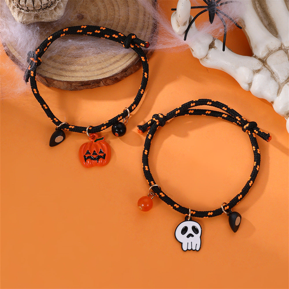Pulsera de Halloween Calabaza Fantasma Amor Pulsera Magnética para Parejas