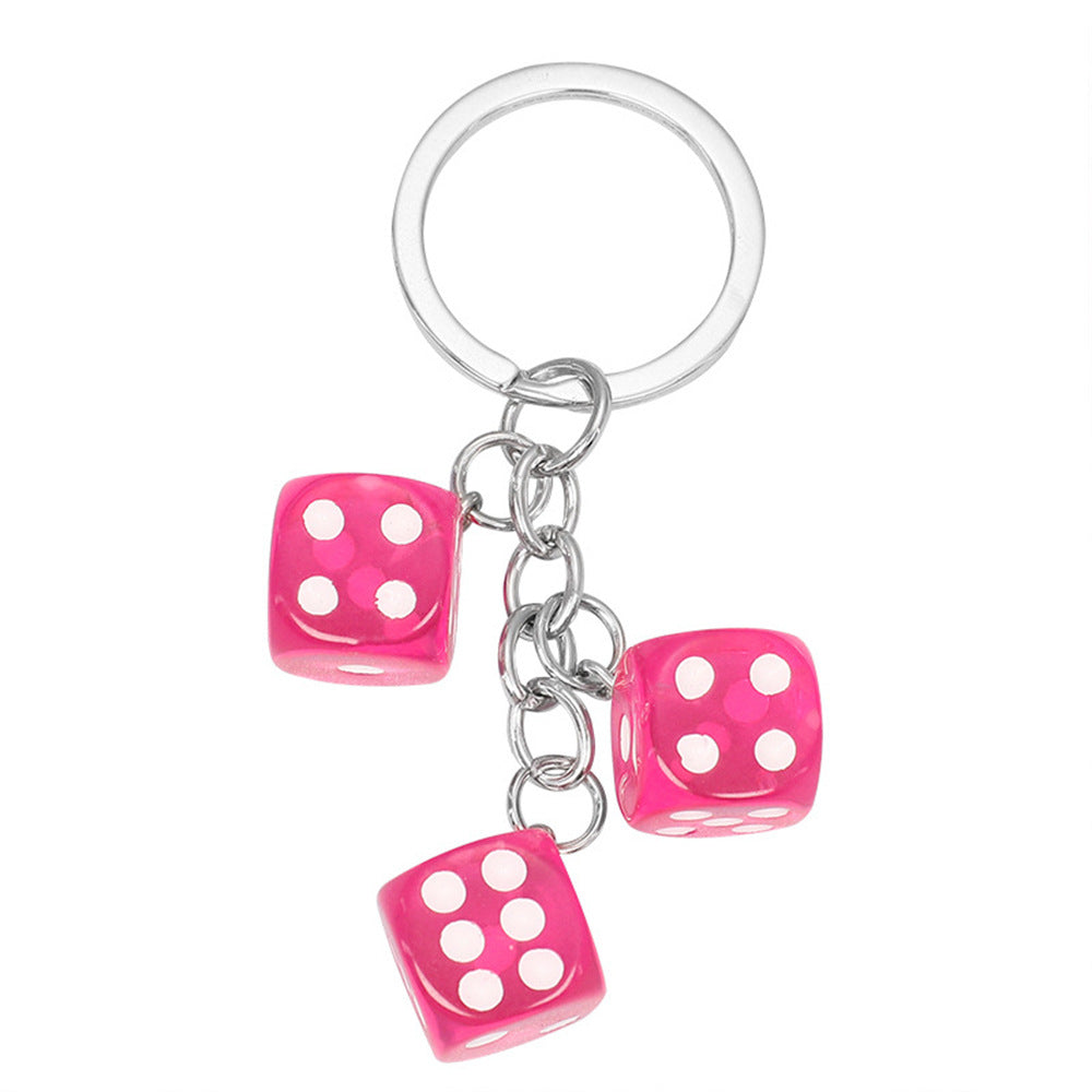 Llavero Colgante con Forma de Dados de Resina Creativos, Accesorios Portátiles para Bolsos y Bolígrafos