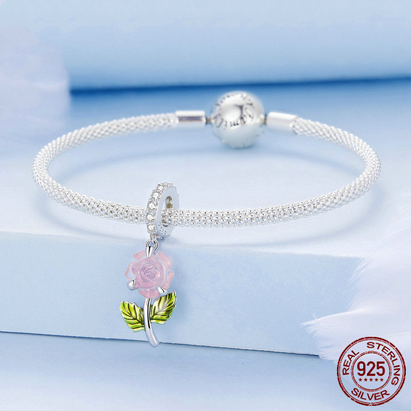 Rose S925 Silber Anhänger Kreativer UV-Farbwechsel