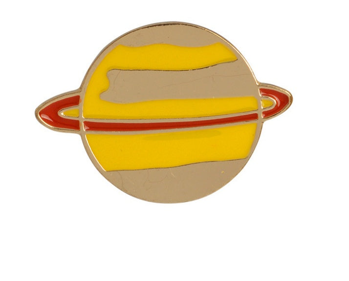 Broche de dibujos animados creativo de avión, astronauta, robot y planeta goteando