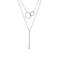 Geometrischer Anhänger, doppelreihige Edelstahlkette