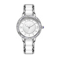 Women's Fashion Simple Ceramic Strap Butterfly Buckle Quartz Watch