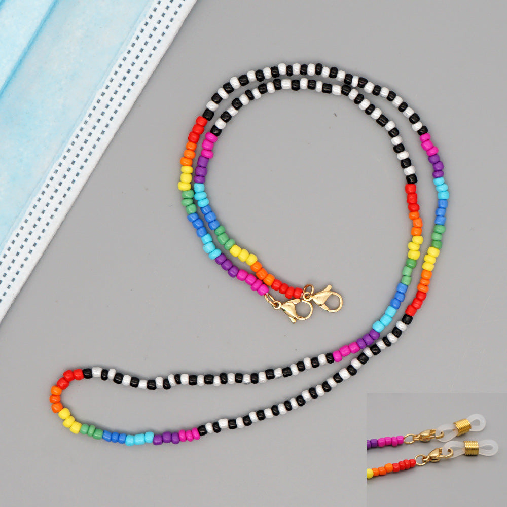 Brillen-Gesichtsmasken-Halskette, Schmuck, Perlen-Schultergurt, modische Sonnenbrillen-Schmuckkordel