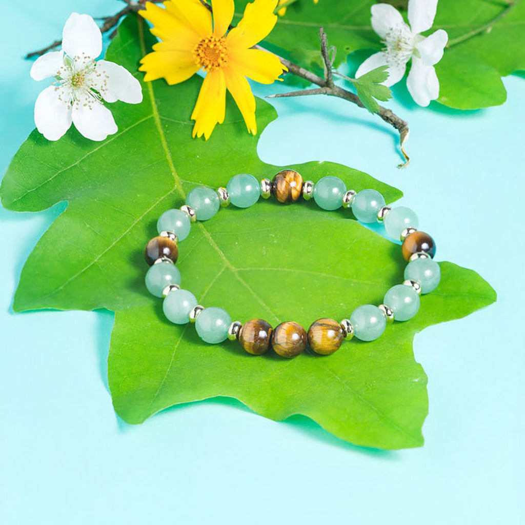 Damenarmband aus Natur-Grün-Aventurin, handgefertigt